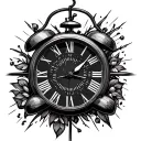 One day at a time with a clock tattoo design idea