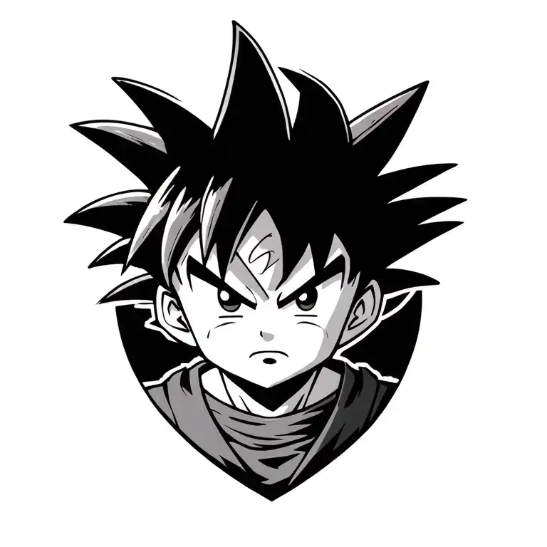 anime cute kid goku with moari tattoo designe tattoo design idea