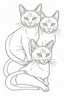russian blue cats tattoo design idea