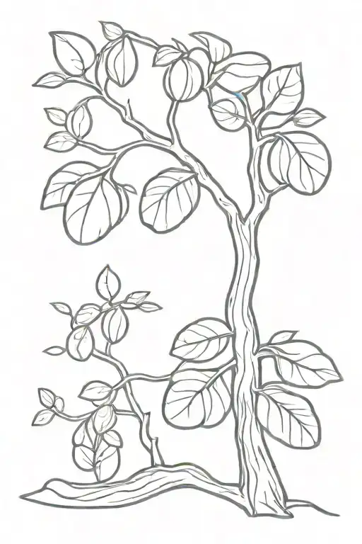 peanut and jelly bean tree growing tattoo design idea