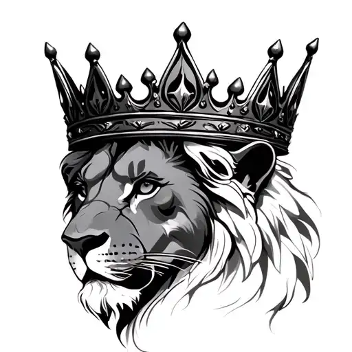 Lion crown tattoo design idea