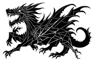 dragon, lightning and Pisces  tattoo design idea