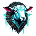 sheep head tattoo design idea