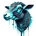 sheep head tattoo design idea