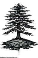 evergreen tree tattoo design idea