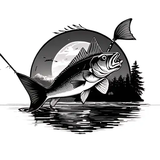 Gone Fishing tattoo design idea