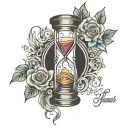 hour glass distortion mental health tattoo design idea