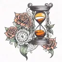 hour glass distortion mental health tattoo design idea