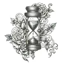 hour glass distortion mental health tattoo design idea