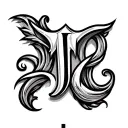Letter J A N I N E tattoo design idea