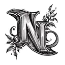 Letter J A N I N E tattoo design idea