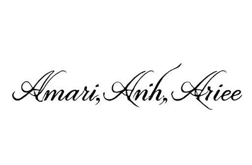 "Amari, Amiah, Ariee" tattoo design idea