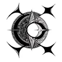 half moon with Taurus constitution  tattoo design idea