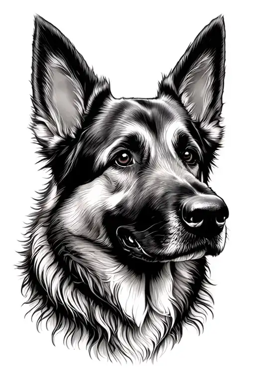 nana grandad caravan german shepard tattoo design idea