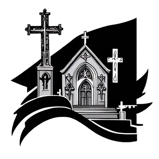 Catholic Church tattoo design idea