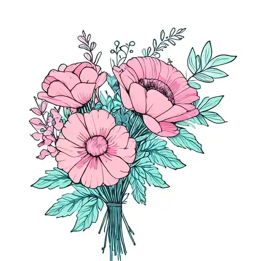Abortion flower boquet Including tattoo design idea