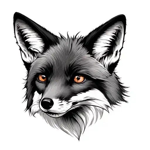 Black Fox tattoo design idea