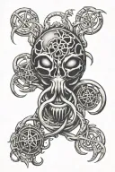 Biohazard & Sepultura symbol intertwined tattoo design idea