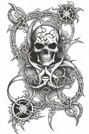 Biohazard & Sepultura symbol intertwined tattoo design idea