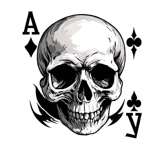 ace of spades and skull and russian star tattoo design idea