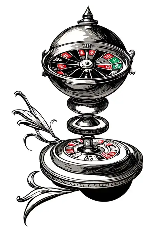 neo tradi roulette wheel ball on 24 subtly incorporated tattoo design idea