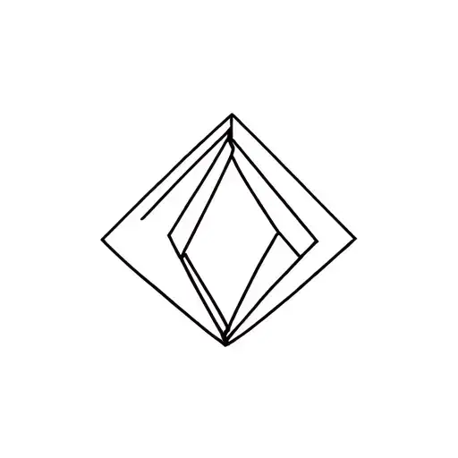Create a minimalistic geometrical tattoo design. A geometrical diamond enclosing minimalistic fine line portraits of my tattoo design idea
