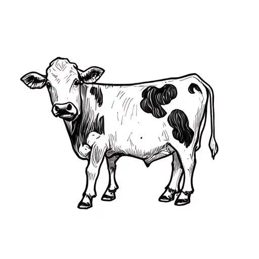 cow cute tattoo design idea