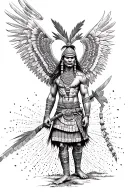 inca warrior with wings  tattoo design idea