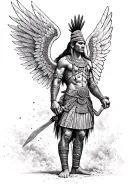 inca warrior with wings  tattoo design idea