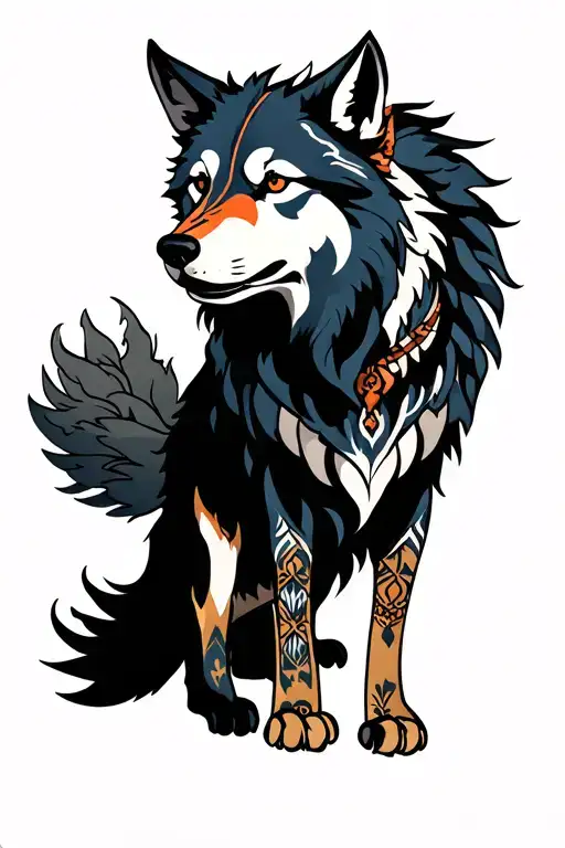 Norse wolves skoll and hati tattoo design idea