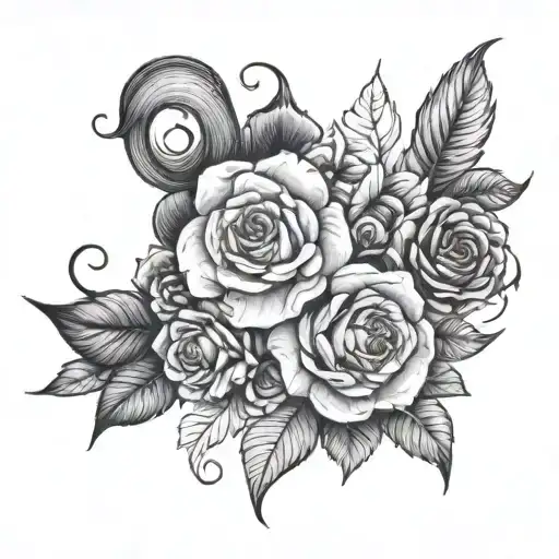 James and Maggie name tattoo design idea