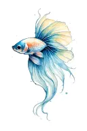 betta fish long tail tattoo design idea