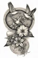 sand dollar and doves tattoo design idea