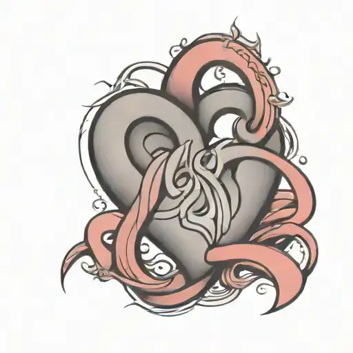 polyamory infinity heart tattoo design idea