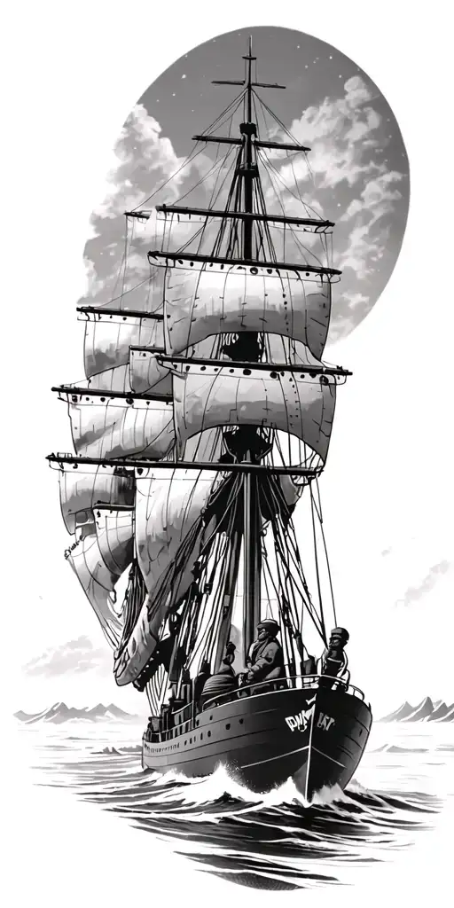 endurance ship  South Pole expedition tattoo design idea