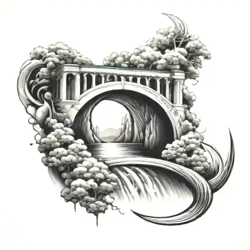 rainbow bridge tattoo design idea
