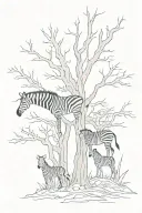 mom died from breast cancer black and white zebra print Laurie dead trees life love tattoo design idea