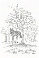 mom died from breast cancer black and white zebra print Laurie dead trees life love tattoo design idea