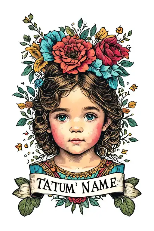 Kids names with Tatum tattoo design idea