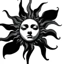 basic sun shining without a face in it tattoo design idea