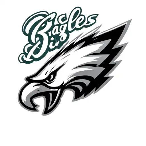 "Go Birds" American trad Philadelphia Eagles logo tattoo design idea