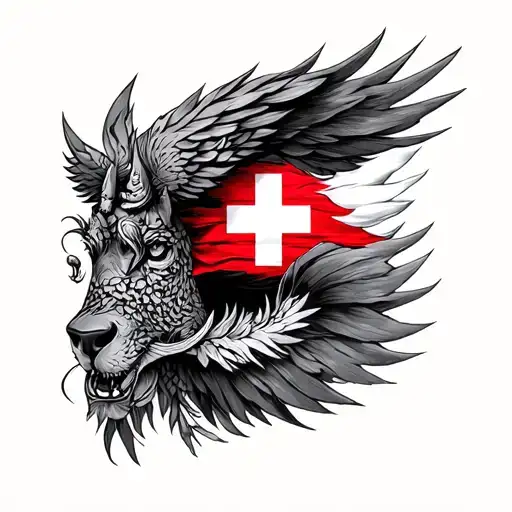 russia and switzerland tattoo design idea