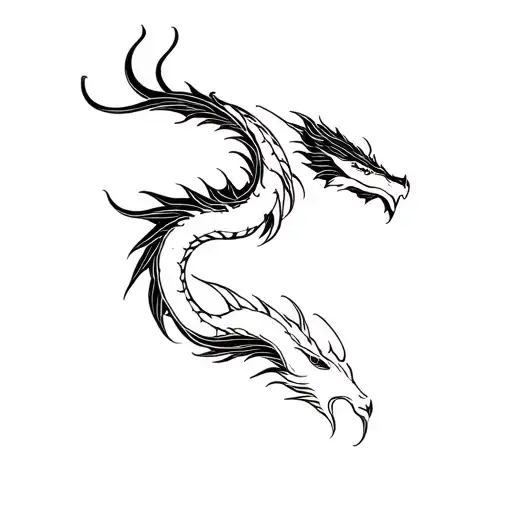 three head dragon  tattoo design idea
