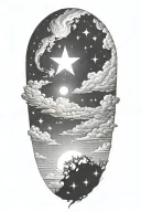 star filled sky tattoo design idea