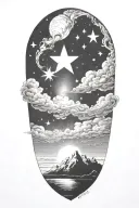 star filled sky tattoo design idea