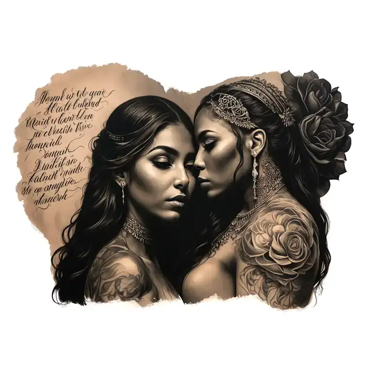 Malani & Naomi script tattoo design idea