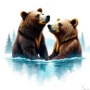 "Ava Alanna Shaneen" three bears facing each other tattoo design idea