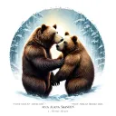 "Ava Alanna Shaneen" three bears facing each other tattoo design idea