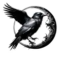 the morrigan crow moon gothic tattoo design idea