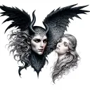 Devil And Angel Neck tattoo design idea